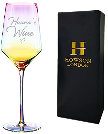 EDSG Personalised Engraved Wine Glass for Women Custom Gift for Birthday Christmas Customised Wine Glass for Mother Grandma Nanna Aunt 18th 21st 40th 50th 60th 80th Birthday Christmas (Design 2)