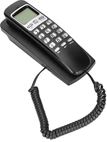 Desktop Corded Landline for Home, Wall Mountable Telephone with LCD Display Caller ID and Calendar, for Home Office Hotel (black)