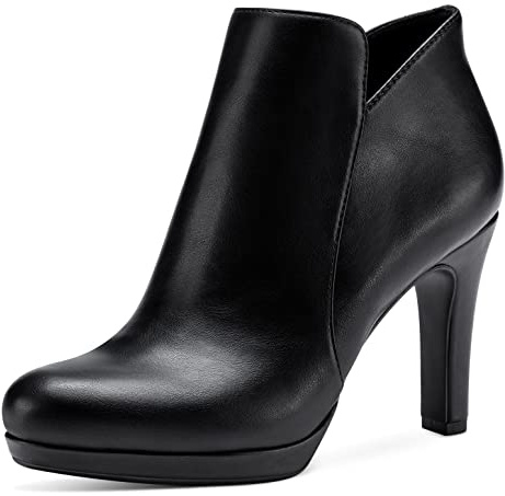 Tamaris Damen Klassische Stiefeletten, Frauen Stiefeletten,uebergangsschuhe,uebergangsstiefel,hoch,high Heel,Boots,Stiefel,Black MATT,39 EU