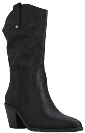 Rocket Dog Womens Feria Western Boot, Black, 3 UK