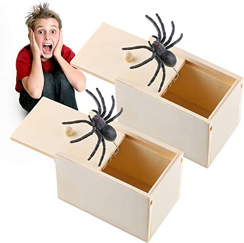NTGRTY ScareBox 2 Stücke Scherzartikel Spinne in Box Spinnen-Box für Kinder und Erwachsene Party-Favoriten