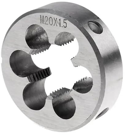 NURII 4 Stück M12 M14 M16 M18 M20 Maschinen-Rechtsgewindeschneideisen, Metallschrauben-Gewindewerkzeuge, metrisches Gewinde, runde Schneideisen (Size : M20)