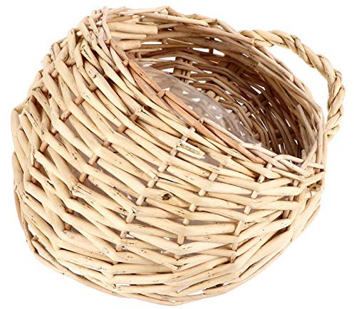 POPETPOP 2st Blumenkorb Wandhalterung Kreisvase Gewebte Vase Hängend Wandpflanzer Drinnen Pflanztöpfe Für Den Innenbereich Kleiderständer Aus Holz Jutekorb Rattan Weide Pflanzenständer