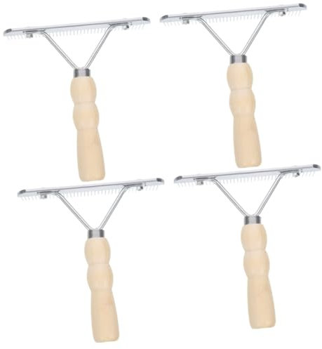 INOOMP 4stücke Pferdehaarbürste Mit Holzgriff Praktischer Pferdestriegel Für Pferdepflege Entfernt Schmutz Und Haar Ergonomisches Design Für Besseren Pflegt Pferdefell Und Fördert
