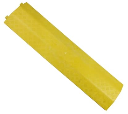 Gelbe Kabelrampe for den Innenbereich, Kabelschlauch- oder Kabelabdeckung, Bodenkabelabdeckung, Kabelrampe, 1/2-Kanal-Nut, Bremsschwelle for die Abdeckung von Kabeldrahtkabeln ( Color : Yellow , Size