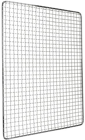 Grillrost - 40 x 25 cm Edelstahl Grillgitter - Rechteckiges Backgitter BBQ Grillnetz Ölablauf, für Picknicks im Freien, Camping, Holzkohlegrillen