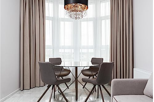 GARDINESTAN JUNG CFO GmbH Vorhänge Blickdicht Thermovorhang Hitzeschutz Gardinen Wohnzimmer Schlafzimmer 2er Set (245 x 140 cm (HxB) (Cappucino)