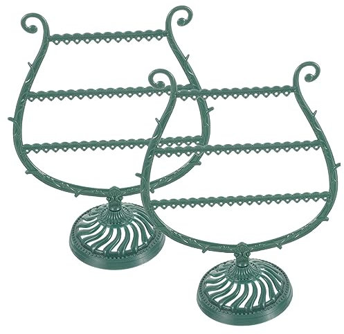 LIFKOME 2pcs Small Earring Holder and Necklace Display Stand Wine Cup Shape Jewelry Organizer for Women Earrings Storage Rack Suitable for Home and Boutique Use in Dark Green