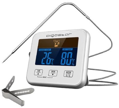 Crisalide® - Termometro Digitale da Cucina con Sonda Inox e Cavo Resistente - Funzione Cronometro, Sei Modalità di Temperatura, Schermo LED e Calamita - Precisione Professionale fino a 380°C