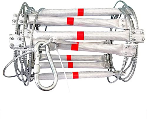 BLYXINVORA Strickleiter, Sicherheitsleiter, Notausstiegsleiter, flammhemmende, feuerfeste Kletterstrickleiter aus Aluminium für Feuer/Sier/5M/16.4Ft