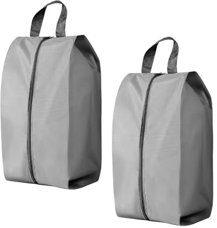 2 Pièces Sac à Chaussures Voyage, 39cm Housses Rangement Chaussure Imperméable, Anti-Salissure Organisateur Valise avec Fermeture Éclair, pour Séparer Chaussures Vêtements Accessoires de Voyage (Gris)
