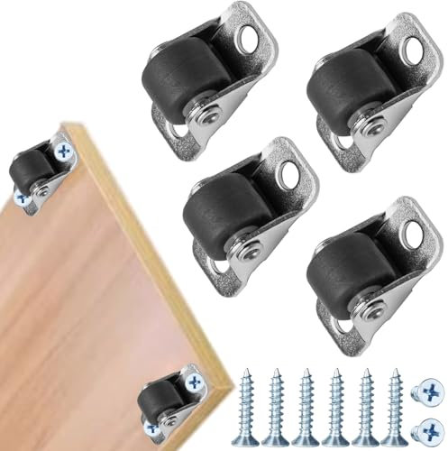 Rotelle per Mobili Ruedas para Muebles Rueditas para Electrodomésticos Pequeños de Goma Mini Ruedas Fijas con Placa de Acero para Electrodomésticos,Muebles,Caja de Almacenamiento,4 Piezas,Negro