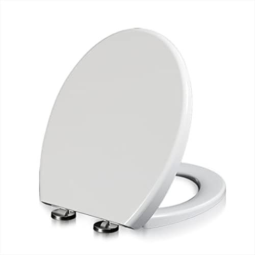 Wttfc Premium Klodeckel,Wc Sitz Mit Absenkautomatik Oval,Toilettenbrille,Runder Toilettensitz,Abnehmbarer Toilettendeckel,Obere Befestigung,Einfache Montage,Uf-Material,13