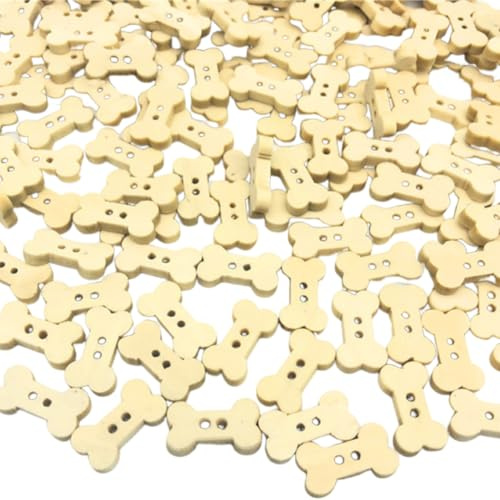 CABODYALS 18mm Große Knöpfe In Hundeknochenform Mit 2 Löchern Cartoon Holzknöpfe Flach Natürlich Klein Süßer Holzknopf In Großpackung Zum Nähen Basteln Kleidung Hemden Jeans Jacken Taschen Scrapbookin