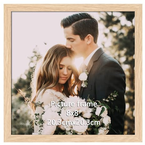 Giftgarden Cadre 20x20 cm Moderne - Couleur du Bois, Cadre Photo Carré 20x20 Idéal pour Affichage de Photo, Art, Diplômes, Adapté pour Montage Mural ou Placement sur Table