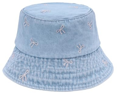 Eigso Fischerhut Damen Denim Sonnenhut Sommer Strand Anglerhut Faltbar UV Strandhut für Damen