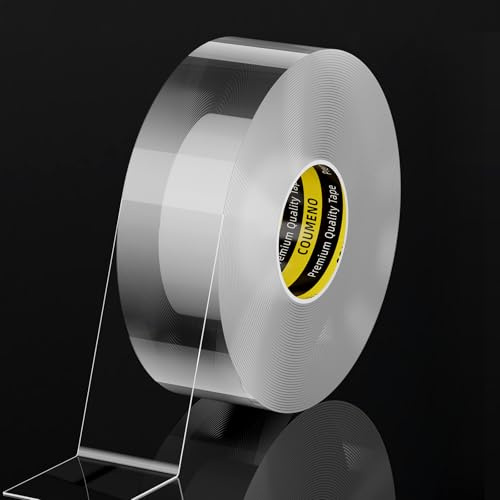 COUMENO Selbstklebendes Wasserdichtes Dichtungsband, 25mm x 10m, 0,5mm dick | Transparentes Sturmschutz-Dichtungsband für Fenster/Türen, Rückstandslos, Wasserdichtes Klebeband für Fugen in Küche & Bad.