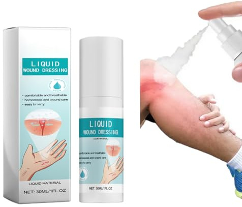30 ml Liquid Bandage Spray, Waterproof Spray Plasters for Wounds,Breathable Waterproof Wound Healing New Skin Liquid Bandage, Quick-Drying Dressing for Scratch and Small Wound Protection Film