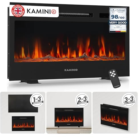 KAMINIO® Marlon Pro Chimenea eléctrica Decorativa con Calefactor