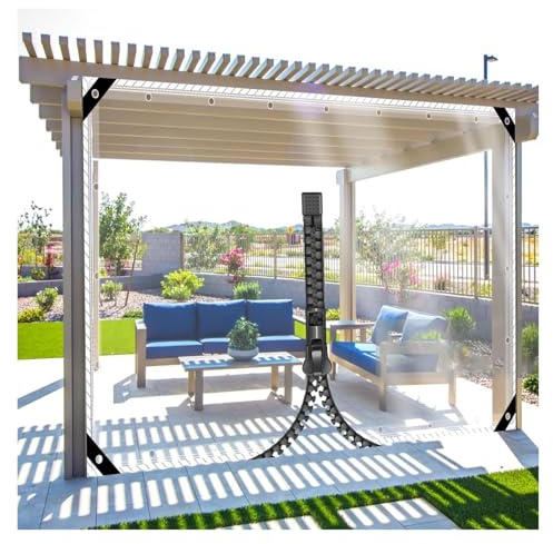 Telone trasparente impermeabile resistente, 0,35 mm, personalizzabile, trasparente, con 1 cerniera, per gazebo da esterno, copertura trasparente da giardino, in PVC, tenda antipioggia per balcone