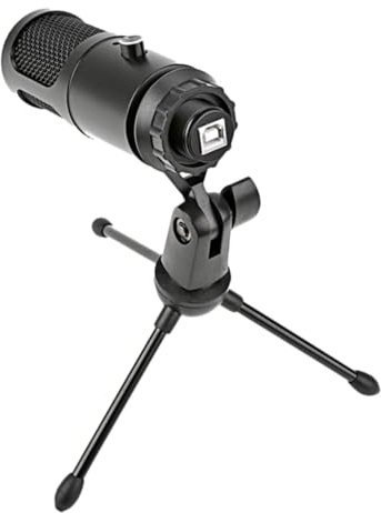 FUNNETOYU Microfono Condensatore USB Professionale per Gaming con Treppiede in Metallo Compatibile e Laptop