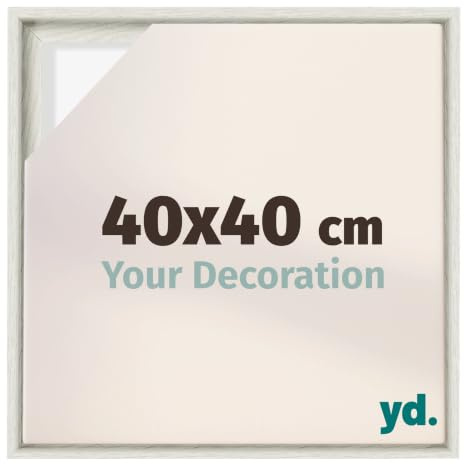 yd. Schattenfugenrahmen 40x40 White Wash - Rahmen für Leinwand - Holz Lyon | Schattenfugenrahmen für Leinwände, Geeignet für Leinwände bis 2 cm Dicke, Ohne Rückwand und Glas, Made in Holland