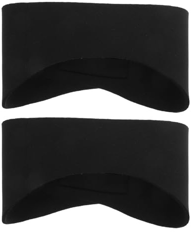 Healvian 2Pcs Waterproof Ear Protector Headband for Swimming and Shower, Anti-Slip Black Sports Headband with Ear Covers, Suitable for Pool, Beach, and Diving