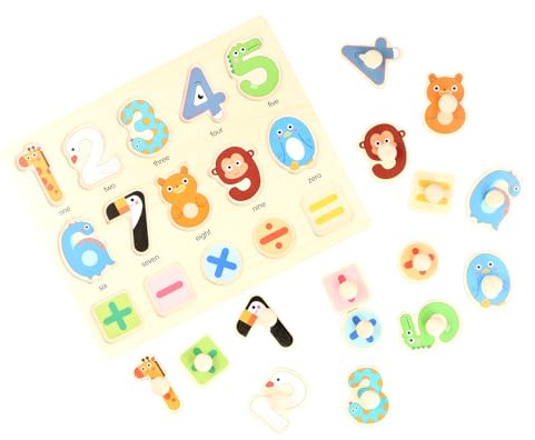 Holzpuzzle ab 2 Jahre, Geschenk 1. Geburtstag, Steckpuzzle Holz ab 1 Jahr, Lernspielzeug ab 1 Jahr, Montessori Puzzle, Zahlen Kinderspielzeug, Spielzeug ab 2 Jahre für Mädchen and Junge