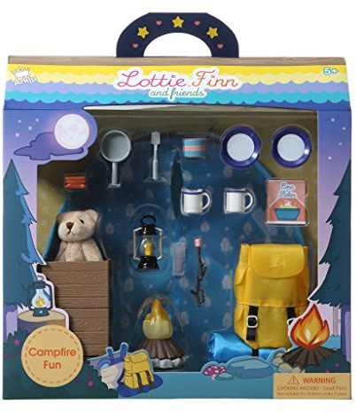 Lottie Dolls Camping Playset, Doll Camping Toys for Girls & Boys, Toy Campfire Doll Camping Accessories, Boy & Girl Camping Toys