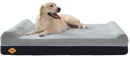 Laifug Orthopedic Memory Foam Extra Large Dog Bed Pillow(50x36x10, Slate Grey) Durable Water Proof Liner & Removable Washable Cover & Smart Design