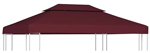 vidaXL Toile Supérieure Double de Belvédère 310 g/m² 4x3 m Bordeaux Tonelle