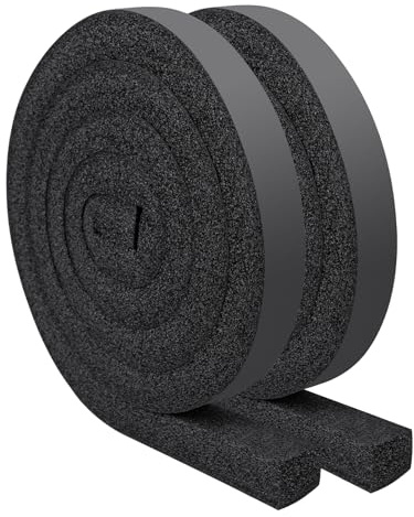 Yotache Air Conditioner Window Seal Kit - 1x1 High Resilience Foam Weather Stripping Insulation Strip for AC, Noise Reducing, Air Leak Proof, No Glue, 13Ft Long (6.5Ft x 2 Rolls, Black)