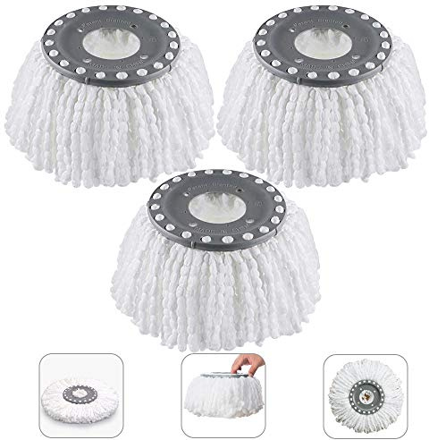LYTIVAGEN 3 Stück Mop Ersatzköpfe Ersatzkopf Disc Mop aus saugfähiger Microfaser, Ersatzmop mit hoher Sauberkeit Ersatzkopf Wischmop