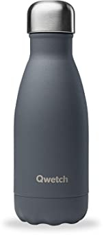 Qwetch - Bouteille Isotherme Originals Gris 260ml - 24h Froid et 12h Chaud - Etanche, Sans BPA & Réutilisable - Gourde inox isotherme pour Sport, Voyage, Bureau, Randonnée