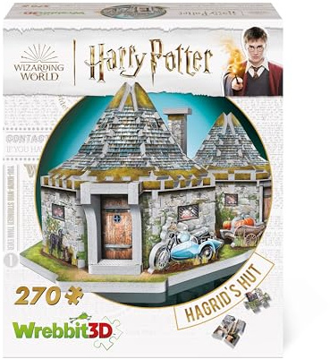 Wrebbit3D HOGHAG Hagrid's Hut Harry Potter Puzzle, Multicolor, (270-Piece)