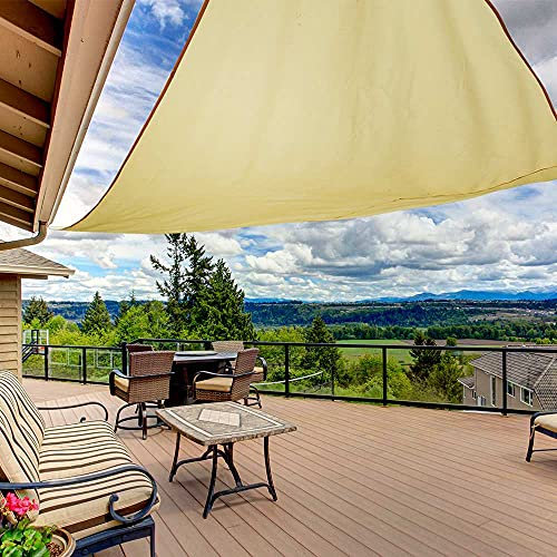 Trueshopping Outdoor Triangle Sun Shade Sail - Waterproof Awning Canopy Sunscreen Cover with UV Block Ideal for Garden, Patio, Backyard, Lawn, Decking, Terrace, Driveway, Pool