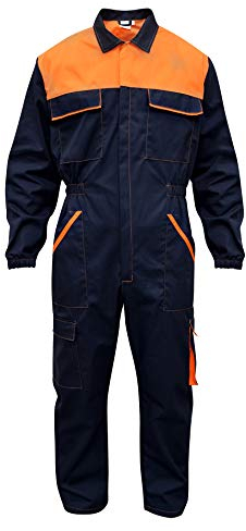 C.B.F. Balducci Group Combinaison de Travail, Multi-Poches (Bleu/Orange, L)