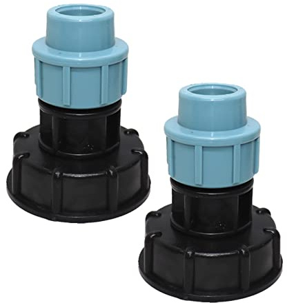 Vokenforu IBC Tank Connector, s60x6 Thread Tank Adapter, Water Butt, Plastic Garden Hose Adapter Fittings Tools (Straight 20mm)