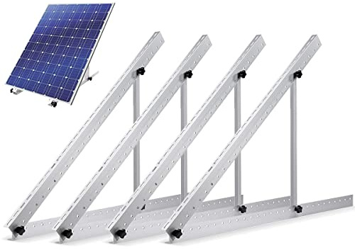 TEOV Fixation Support Kit Panneau Solaire 45 Pouces, Universel pour Panneau Solaire 100W - 600W Toit Plat Avec une Inclinaison Vendable, Support de Panneau Solaire, Support Approprié 1140mm 2 Paire
