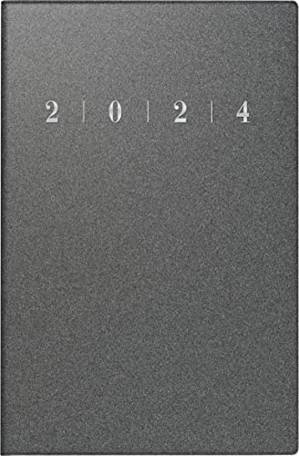 rido/idé Wochenkalender Modell partner/Industrie I 2024 2 Seiten = 1 Woche Blattgröße 7,2 x 11,2 cm anthrazit