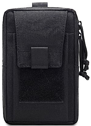 HUNTVP Handytasche Handy Gürteltasche 1000D Nylon Militär Gürtel Tasche Molle Handytasche Halterung Universal für iPhone 17 16 15 14 13 12 Pro Max, für Rucksack,Typ-2 Schwarz