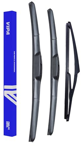 Vipa Car Parts Premium Wiper Blade Set | fits: Nissan Qashqai SUV (May 2021 Onwards) | All-Weather Performance | Durable, Streak-Free Windshield Wipers | Easy Installation