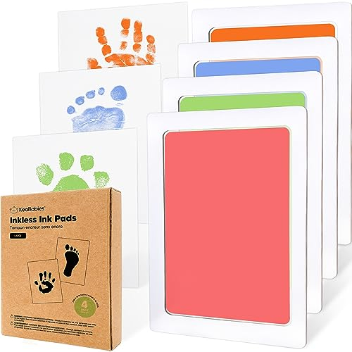 Impronta a mano e impronta Baby Set - 4pcs Impronta a mano Baby Inkkless Stamp Pad - Set di impronta del bambino, Set di impronta a mano - Set di impronta Baby Gift - Paw Imprint Set Dog (Candy, L)
