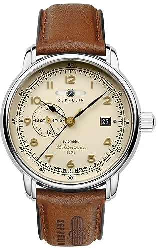 Zeppelin Automatikuhr Serie 100 Jahre Méditerranée mit Lederband 9668-5