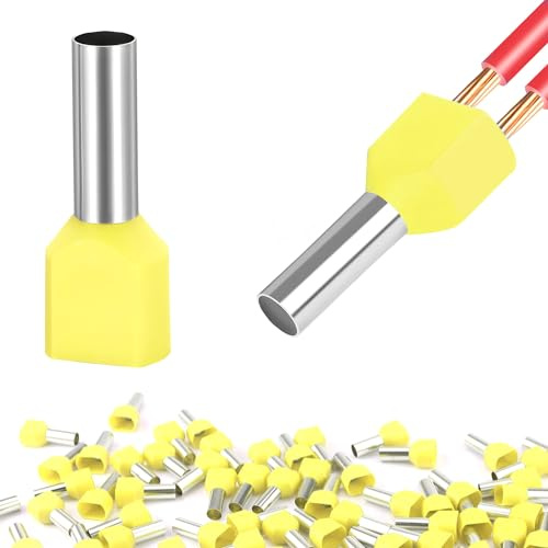 Twin trådhylsor 2 x 6 mm² 100 st (2 x 6 mm²-gul)