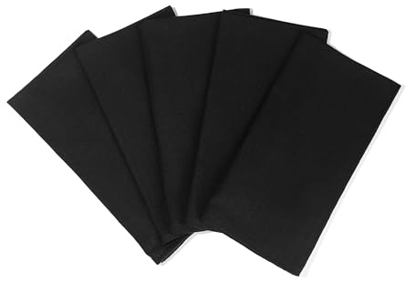 Schwarze Mehlsack-Geschirrtücher – 100% Baumwolle, 68,6 x 68,6 cm, 5 Stück, sehr saugfähige Geschirrtücher – vielseitig einsetzbar zum Backen – personalisierbar mit Stickerei, Druck oder Sublimation