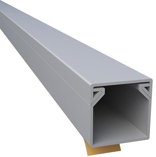 CILSON Kabelkanal, 16x16 mm, 10x2 m, Grau, selbstklebend | PVC, UV-beständig, Innen & Außen, 10 Stangen à 2 m = 20 m, Made in Germany