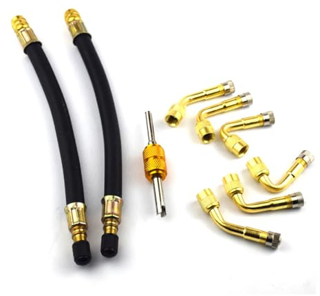 Hsthe Sea Adattatore di Estensione della valvola del Pneumatico da 9 Pezzi con Estensioni della valvola del Pneumatico in Gomma da 150 mm per Auto, Moto, Bici, Camion, Camper