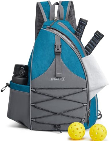 G4Free Pickleball-Tasche, Pickleball-Rucksack für Frauen und Männer, verstellbare Umhängetasche mit wasserdichter Tasche/Zaunhaken