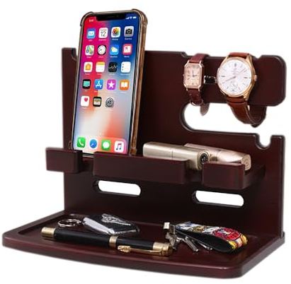 MOEUI Hanging Bedside Organiser, Multi Bedside Storage Caddy, Remote Control Holder For Bed, Nightstand Organiser For Him & Her